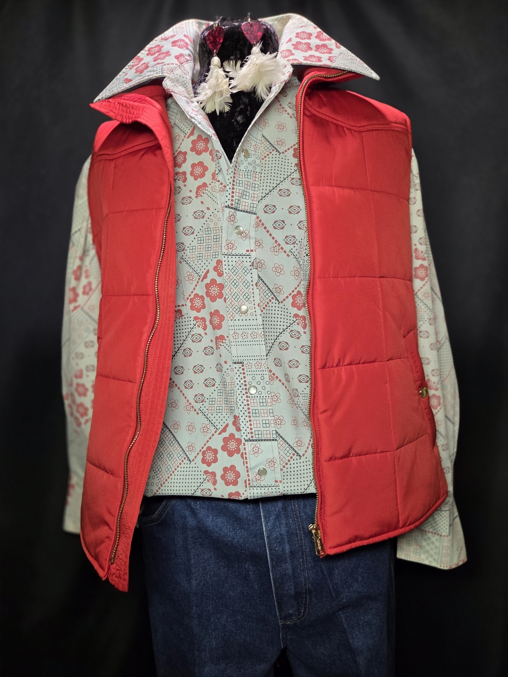 Men's Red Quilted Vest - Casual Layering Piece